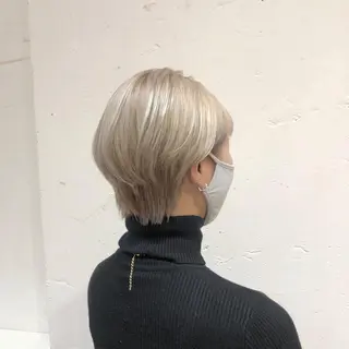 ショート カラー 銀座/ハイトーン/ hayaka 🖤のヘアスタイル
