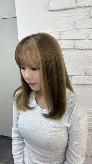 カラー パツボブ/暖色 西梅田/かえで🎀のヘアスタイル