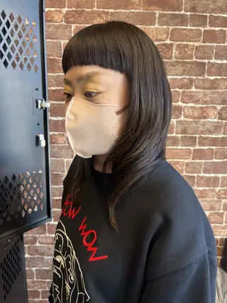 セミロング カラー パーマ ヘアアレンジ メンズ キッズ ネイル マツエク・マツパ アイブロウ 久木原 ゆりのヘアスタイル