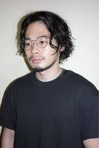 ミディアム パーマ メンズ 浅岡 昭汰のヘアスタイル