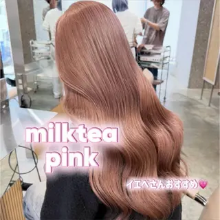 ミディアム カラー 色落ちまで可愛い ヘーゼルベージュ🤎のヘアスタイル