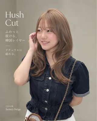 セミロング カラー 大人韓国レイヤ ー特化|角岡泉希🩶のヘアスタイル