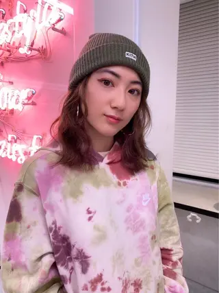 セミロング カラー パーマ ヘアアレンジ メンズ キッズ ネイル マツエク・マツパ KANAMI 🌏のヘアスタイル