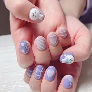 ミディアム ネイル 🐾enen style 🐾のネイルデザイン