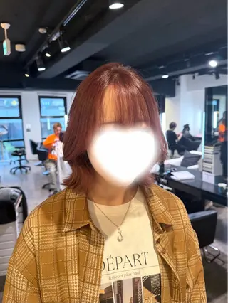 ミディアム momo🎀韓国レイ ヤー・ハイトーンのヘアスタイル