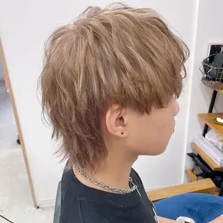 カラー メンズ Lull1人美容室 バレイヤージュのヘアスタイル