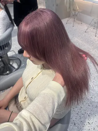 ミディアム カラー rina／ベージュ ワンホン/韓国ヘアのヘアスタイル