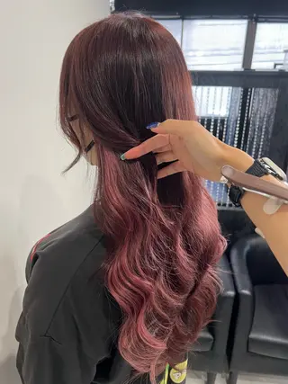 ロング カラー YUDU🍊 germe/ジェルムのヘアスタイル