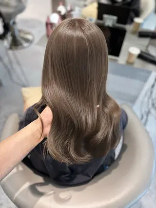 セミロング カラー yui🎀ブリーチな しダブルカラー/博多のヘアスタイル