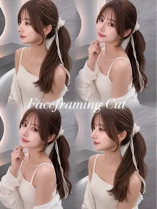 セミロング カラー ヘアアレンジ 🤍kana韓国ヘア 艶髪カラー特化🤍のヘアスタイル