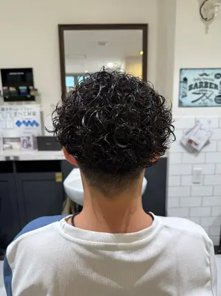 ミディアム パーマ ヘアアレンジ メンズ 三ノ輪理容師 長峯丈士のヘアスタイル