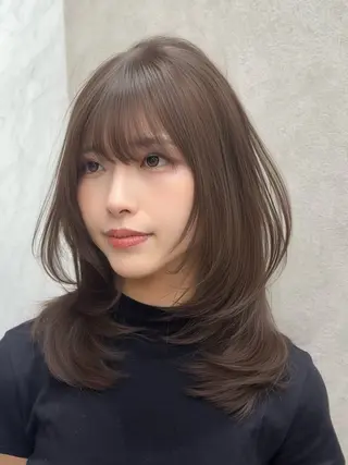 ミディアム カラー レイヤーダブルカラー KYONのヘアスタイル
