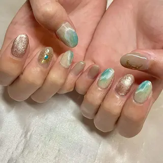 カラー パーマ ヘアアレンジ メンズ キッズ ネイル マツエク・マツパ el. by Aoのネイルデザイン