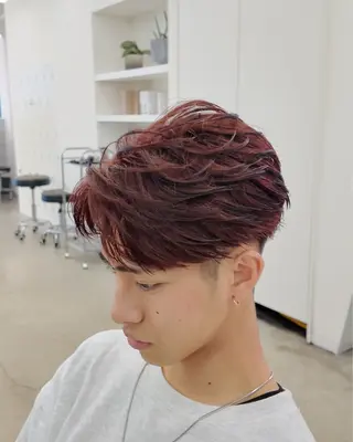 ミディアム カラー ヘアアレンジ メンズ 飯田 晟恭/暖色系 カラー/ハイトーンのヘアスタイル
