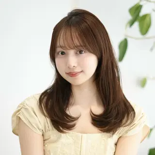 セミロング カラー 大人可愛い顔周り・ 縮毛矯正/ショウのヘアスタイル