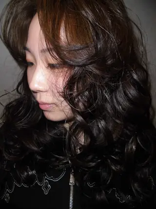 ロング カラー パーマ 🌀パーマ レイヤー ボブ/marinoのヘアスタイル