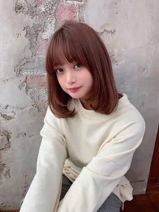 ミディアム カラー 銀座✨レイヤーカット 顔まわり/坂本亜裟海のヘアスタイル