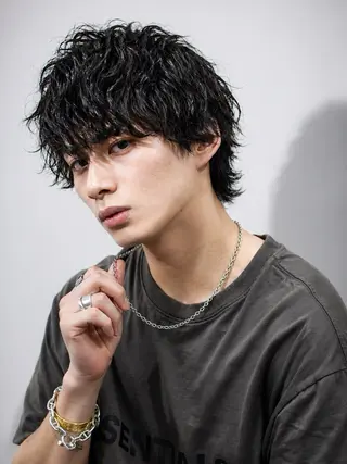 ミディアム パーマ メンズ メンズ特化/ 逢坂智也のヘアスタイル