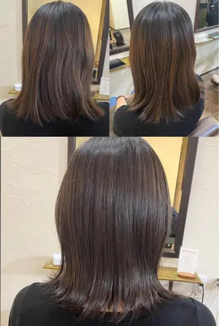 ミディアム カラー 箱守 さやかのヘアスタイル