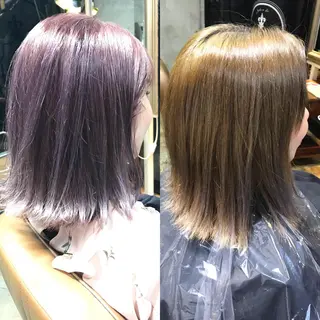 ミディアム カラー パーマ ヘアアレンジ メンズ ネイル マツエク・マツパ サロンドミルク 渋谷高比良のヘアスタイル