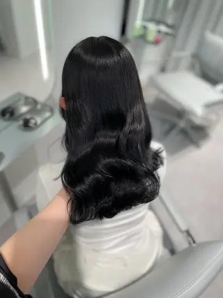 ミディアム 透明感巻ける縮毛矯正 可愛いStyle杏琉のヘアスタイル
