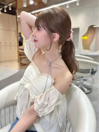 セミロング カラー 大宮レイヤーカット ハッシュ　柏崎颯刀のヘアスタイル