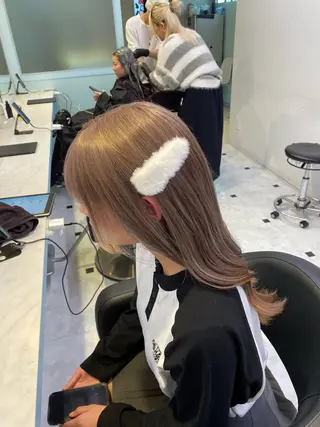 ロング カラー 🤎モテ髪&透明感 ミルクティー🥣🤎のヘアスタイル