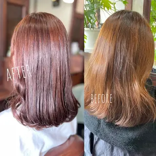 セミロング カラー ヘアアレンジ Hikari /京都駅美容室のヘアスタイル