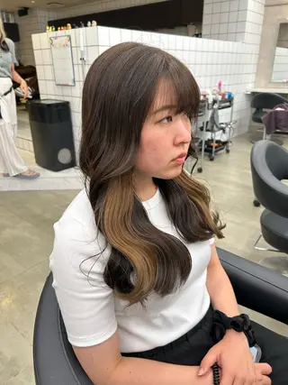 ミディアム カラー パーマ ヘアアレンジ メンズ キッズ ネイル マツエク・マツパ アイブロウ 🦋縮毛/韓国レイヤ ー/透明感カラー🦋のヘアスタイル