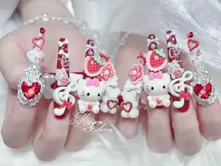ネイル MochiMochi 🎀新宿／長さ出しのネイルデザイン