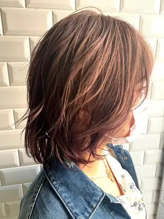ミディアム カラー appiis 柳田葵　横浜のヘアスタイル