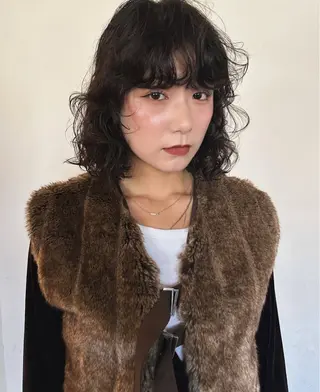 ミディアム パーマ 🌸ウルフ、ハッシュ カット特化⭐️のヘアスタイル