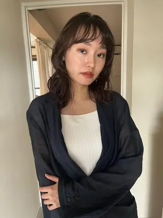 ミディアム パーマ nishi fuyumiのヘアスタイル