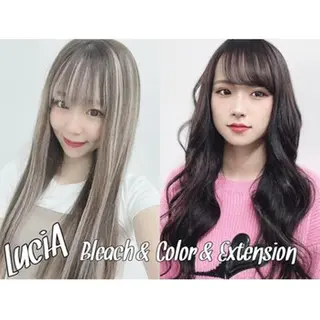 カラー ヘアアレンジ ロング エクステ7:30〜 LuciA\5900のヘアスタイル