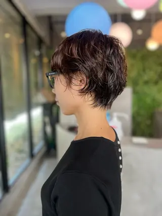 ショート カラー パーマ haruka ♡レイヤー/透明感のヘアスタイル