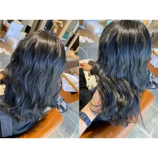 ミディアム 🩵盛れる顔周り/ 艶カラーemi🩵のヘアスタイル