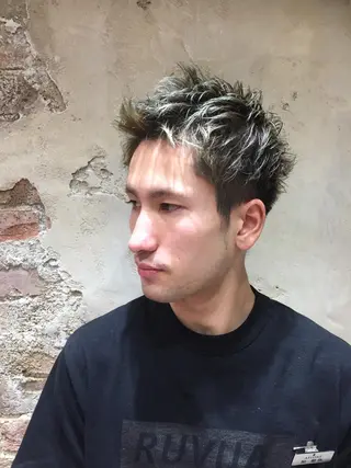 ショート カラー パーマ メンズ Soleria 田中慎一のヘアスタイル