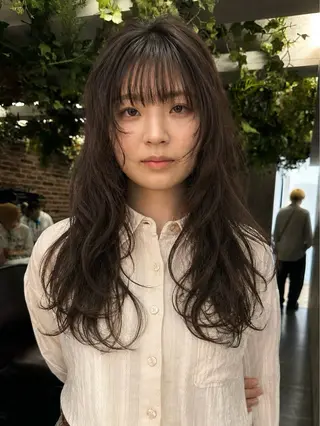 セミロング 艶カラー/フェイス レイヤー/たむのヘアスタイル