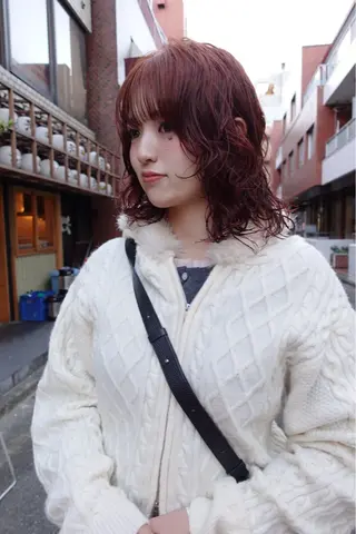 ミディアム パーマ sakura🌸 レイヤー/韓国ヘアのヘアスタイル