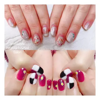 ミディアム ネイル 🐾enen style 🐾のネイルデザイン