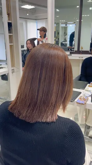 ミディアム パーマ 縮毛矯正指名No.1 艶カラー/SHIMAのヘアスタイル
