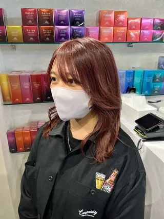セミロング 今話題の艶髪矯正 美艶カラー/FUKAのヘアスタイル