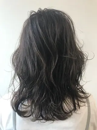 ミディアム カラー パーマ ヘアアレンジ メンズ キッズ ネイル マツエク・マツパ Lien 深井店のヘアスタイル