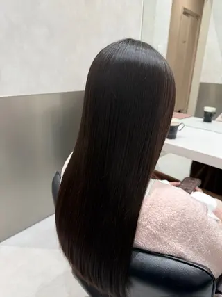 ロング 縮毛矯正クロスパーマ 益子達也のヘアスタイル