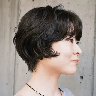 ショート カラー パーマ デジタルパーマ🌀レ イヤー🍃かんたまるのヘアスタイル