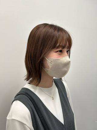 ショート カラー 酸性ストレート/ ボブ/暖色/リコのヘアスタイル
