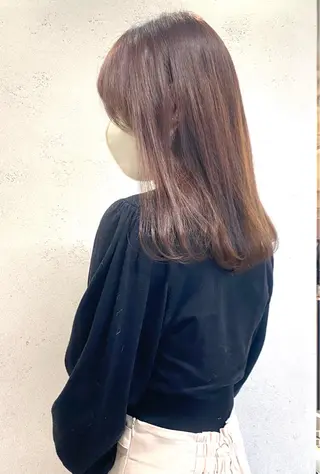 セミロング カラー 脱!黒髪 ダブルカラー【上野】のヘアスタイル