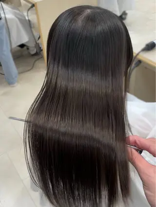 ロング シャドウパーマ／骨格 矯正カット　トモキのヘアスタイル