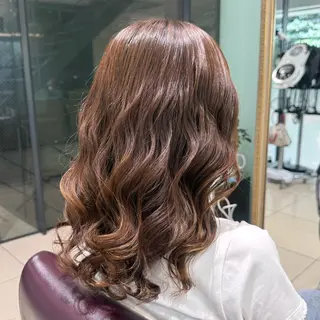 ミディアム パーマ 韓国風パーマ🌿コテ 巻き風パーマ/るいのヘアスタイル