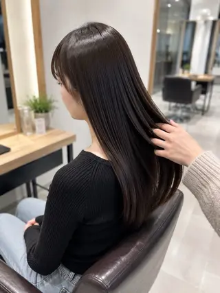 ロング パーマ 🍒モテ暖色カラー × うる艶✧ ゆなのヘアスタイル